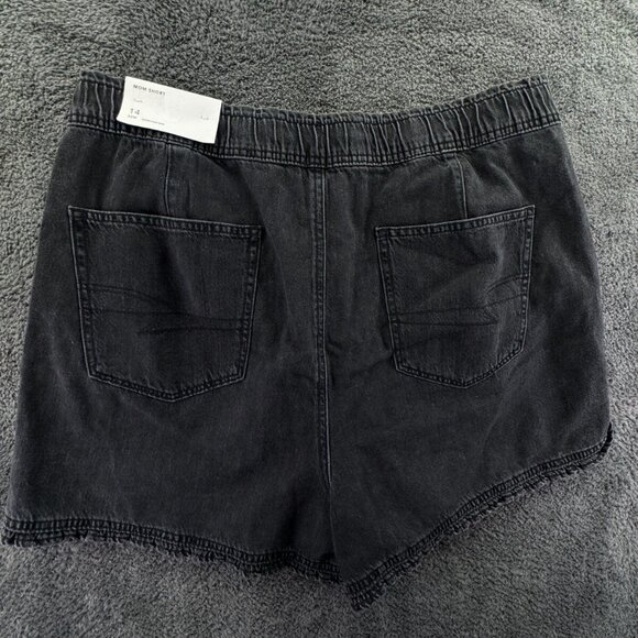 NWT American Eagle Dark Gray Shorts Elastic Waist Size 14 (32W) W/ Pockets - Picture 8 of 12